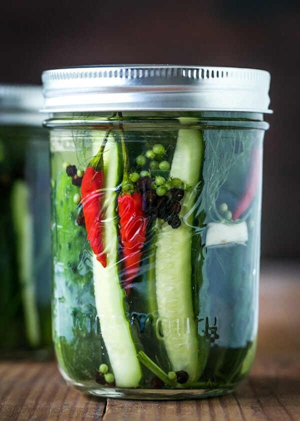 Dill pickles from the fridge