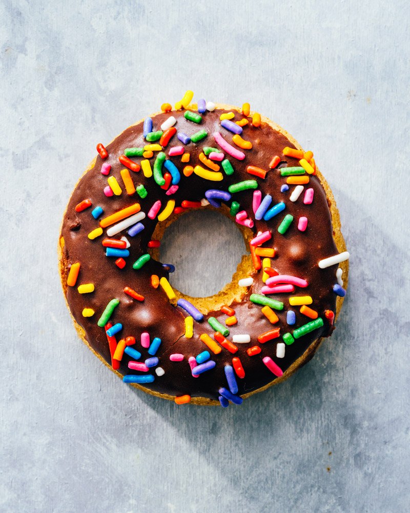 Donuts with chocolate icing