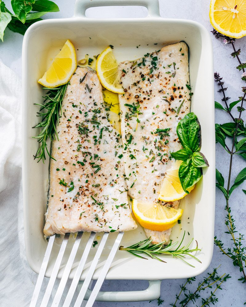 Baked rainbow trout