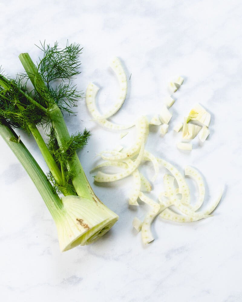 Fresh fennel bulb and leaves