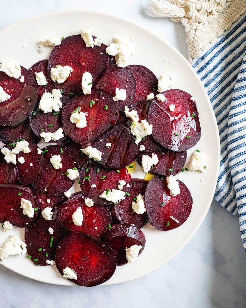 Roasted beets with goat cheese
