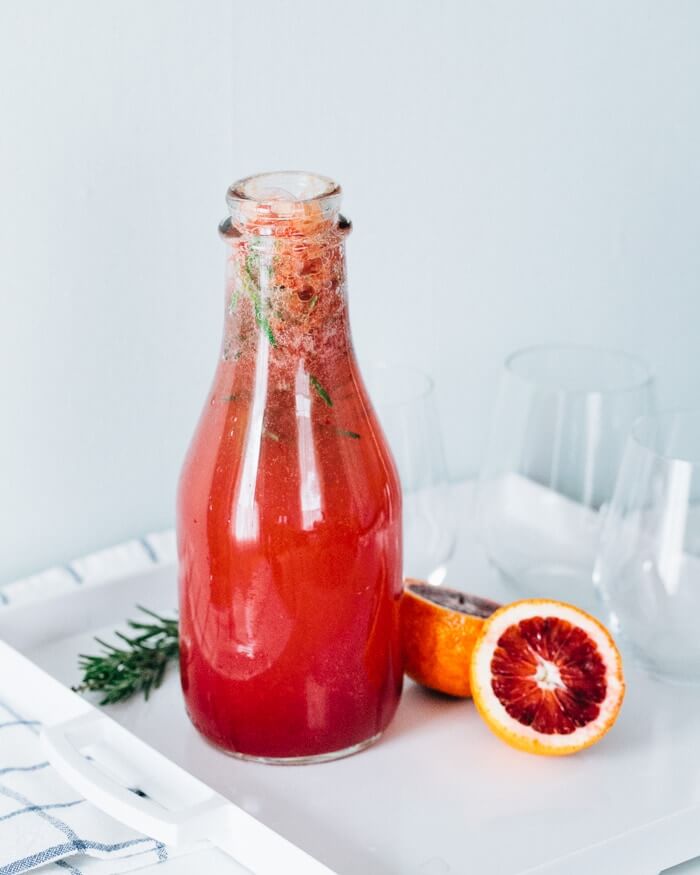 blood orange rosemary mineral water |  Sparkling Water Recipes |  Blood Orange Recipes