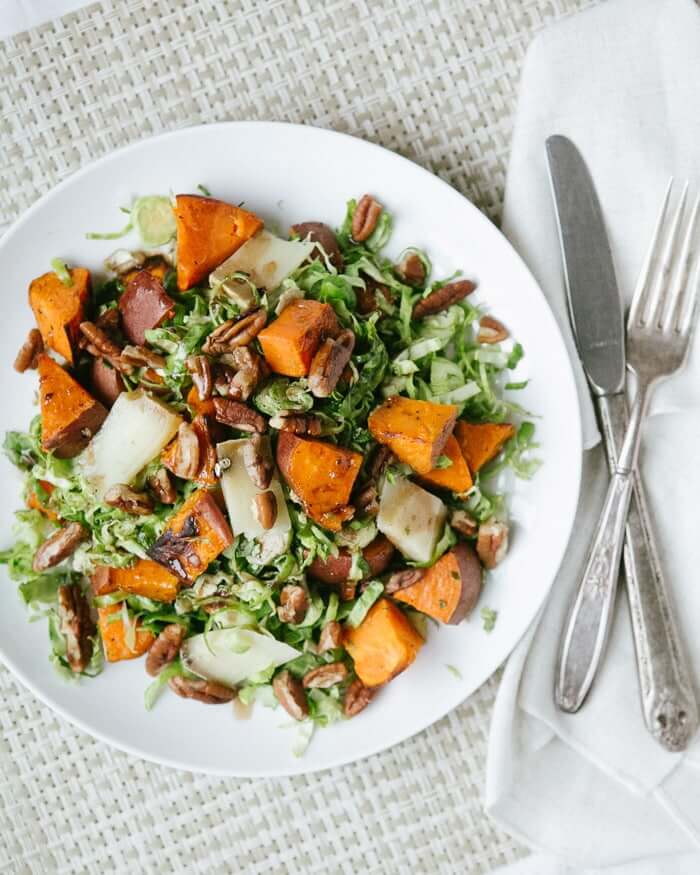 Brussels sprouts and sweet potato salad