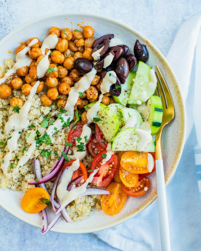 Bowl of vegan quinoa