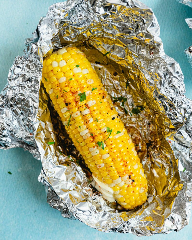 Grilled corn en papillote
