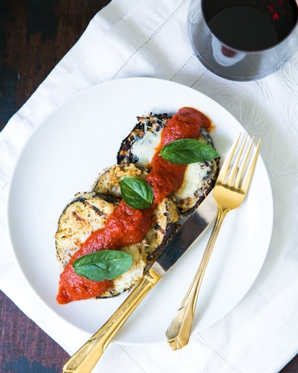 Grilled eggplant with parmesan