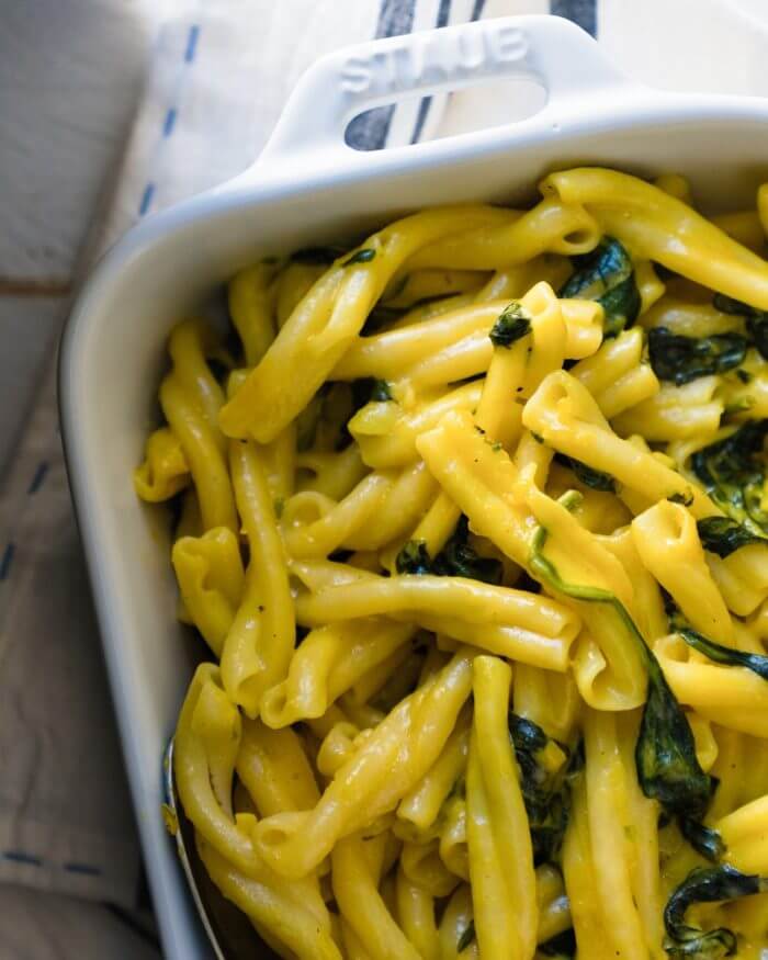 Mac and Cheese with Greek Yogurt and Spinach
