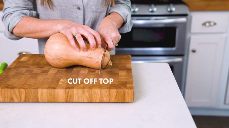 How to cut butternut squash |  Cut off the top