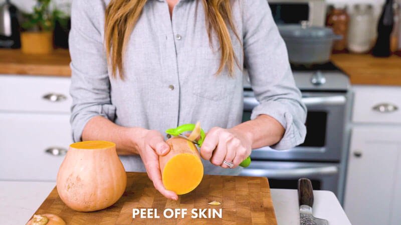 How to cut butternut squash |  peel off the skin