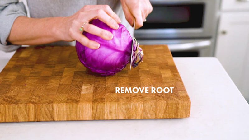 How to cut cabbage |  remove root