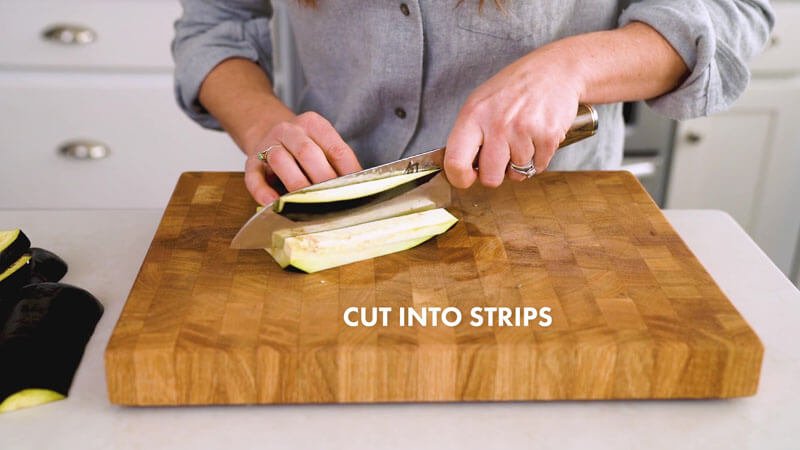 How to cut eggplant |  Cut into stripes