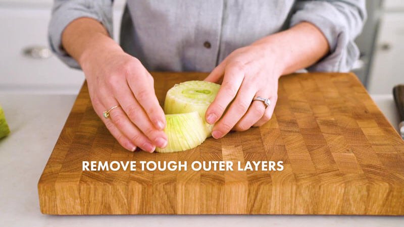 How to cut fennel |  Remove rough outer layers