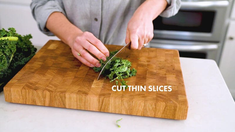 How to cut kale |  cut slices