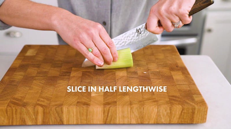 How to cut leeks |  Halve lengthways