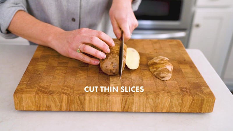 How to cut potatoes into french fries |  Cut thin slices