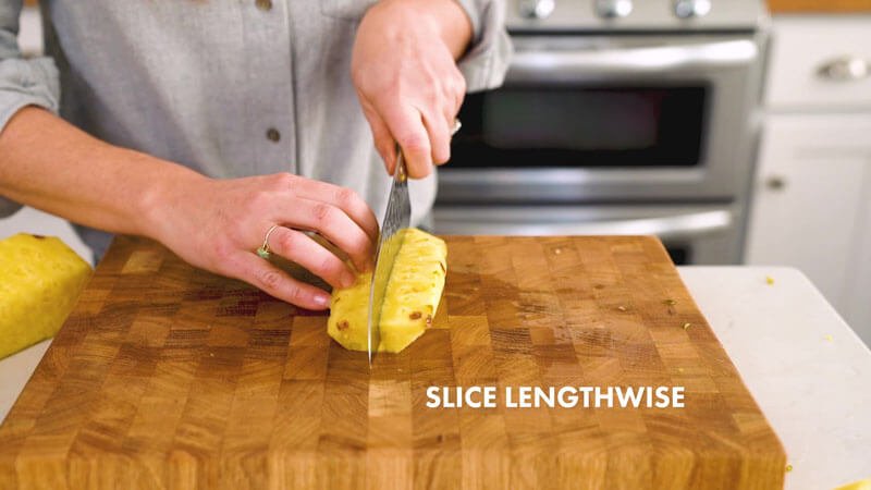 How to cut a pineapple |  Cut lengthwise