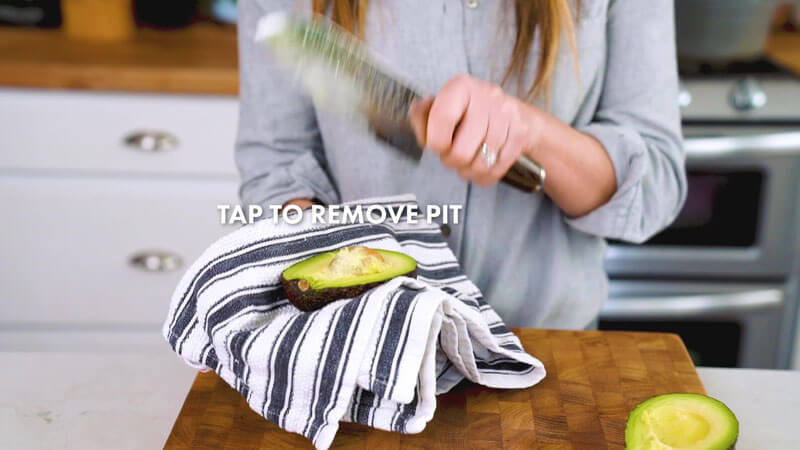 How to cut an avocado |  Tap with a knife to remove the core