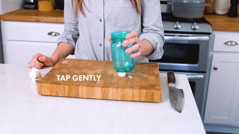 How To Chop Garlic |  Gently tap with a glass