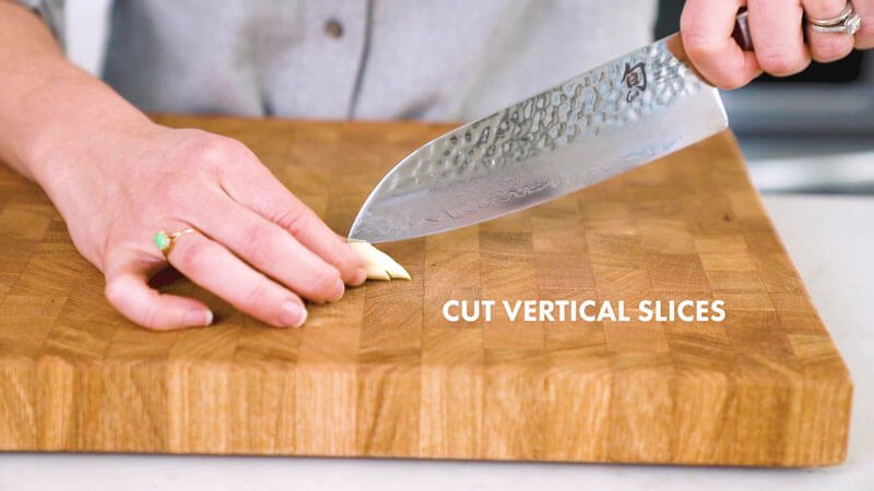 How To Chop Garlic |  Cut vertical slices
