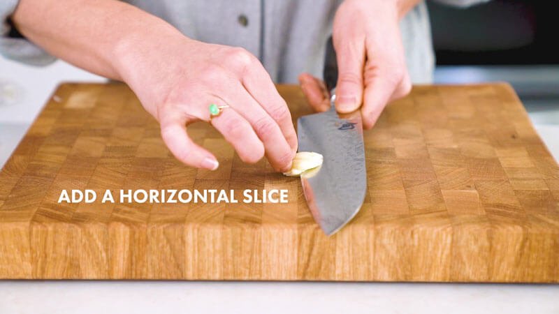 How To Chop Garlic |  Cut a horizontal slice