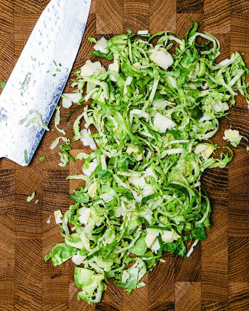 How to grate Brussels sprouts