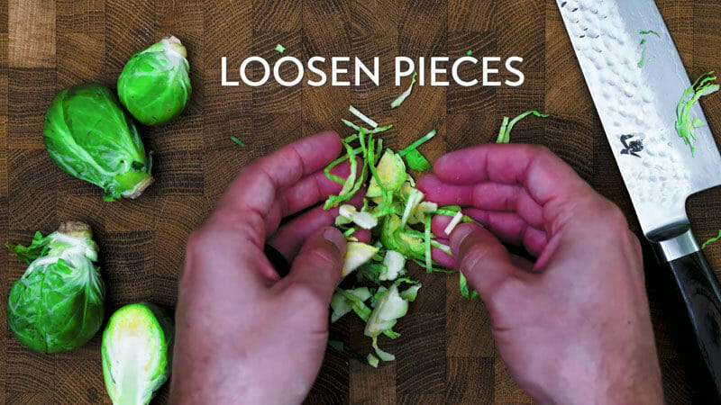 How to grate Brussels sprouts: Separate the pieces