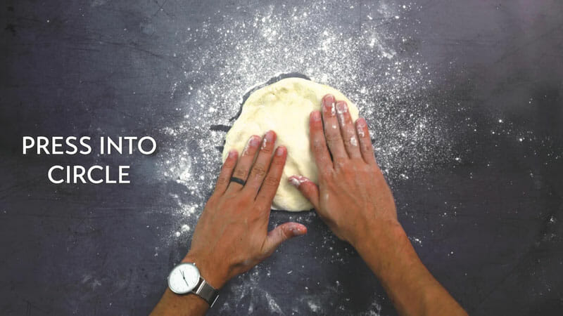 Step 2: Roll out the dough in a circle