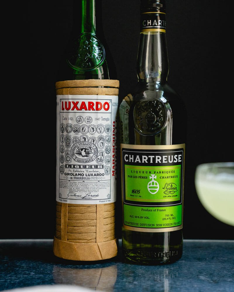 Maraschino and Chartreuse liqueur