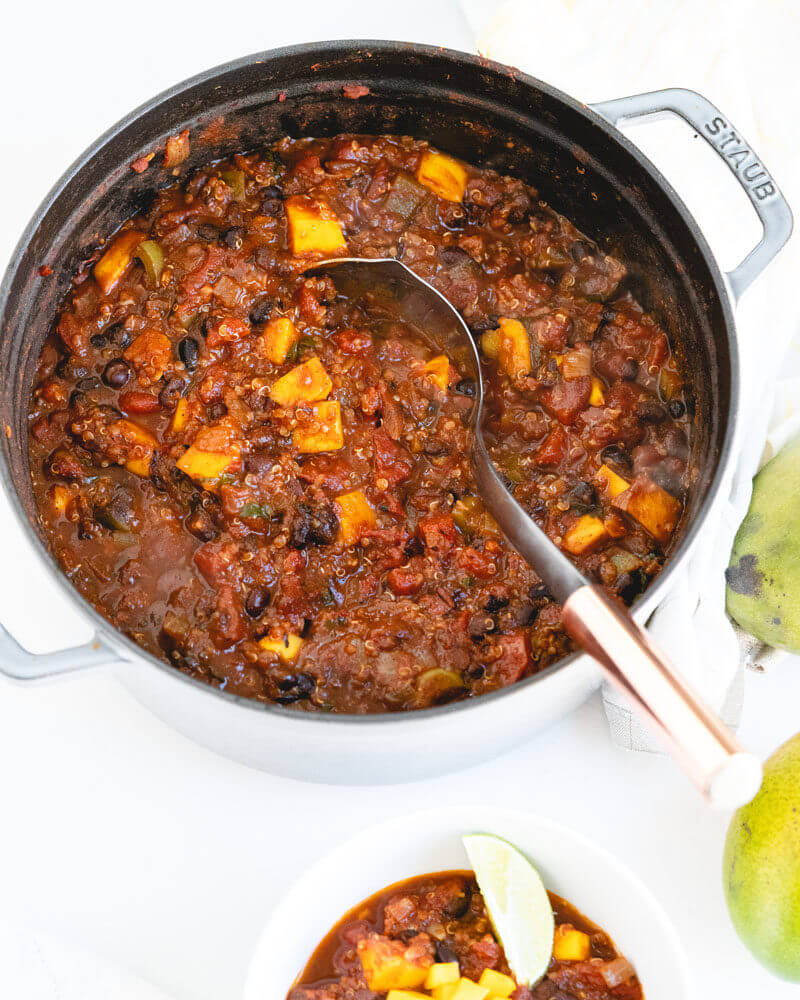 Black Bean Mango Chili Recipe |  Award Winning Chili Recipe |  Recipe for vegetarian black bean chili