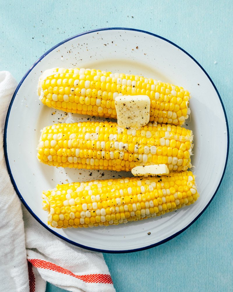 Corn on the cob in the microwave