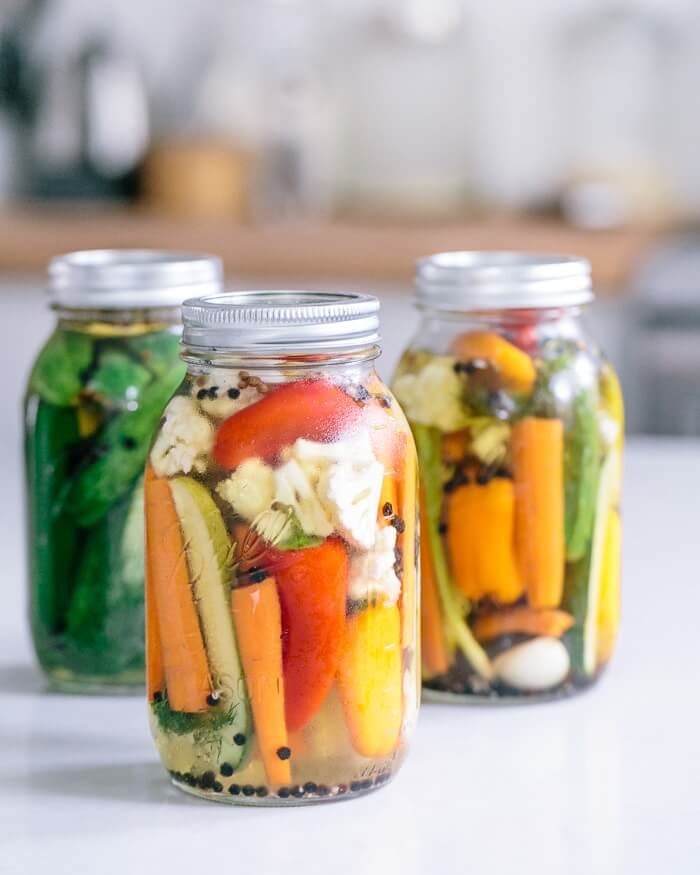 Mixed pickles from the fridge