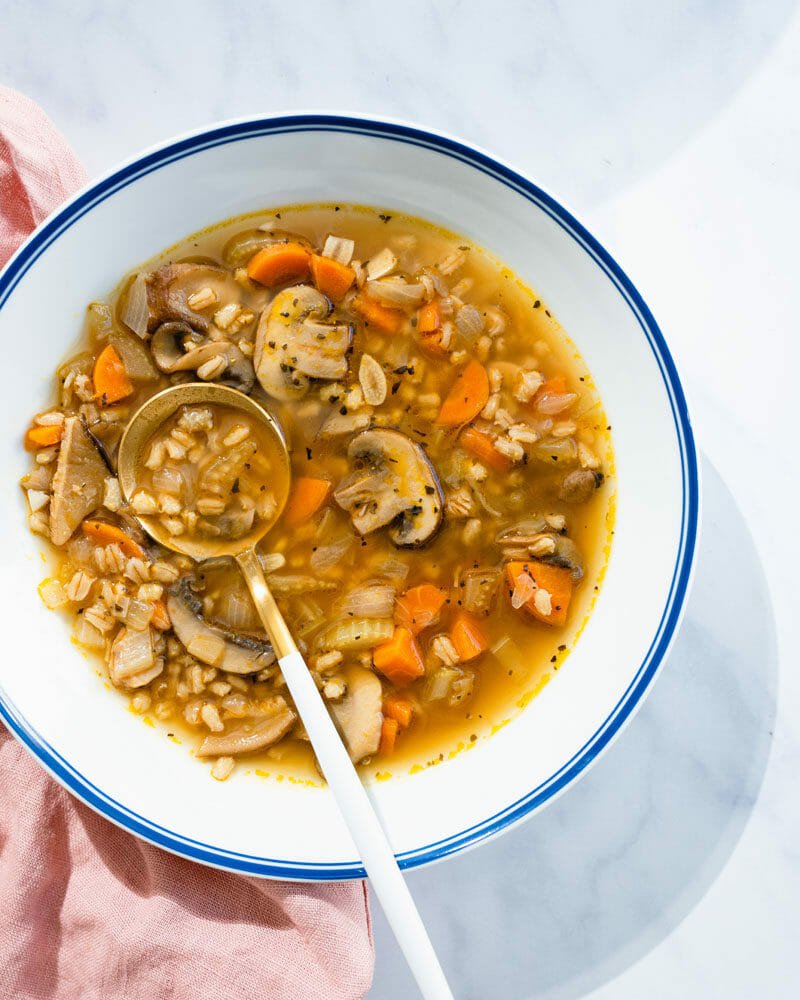 Barley soup with mushrooms
