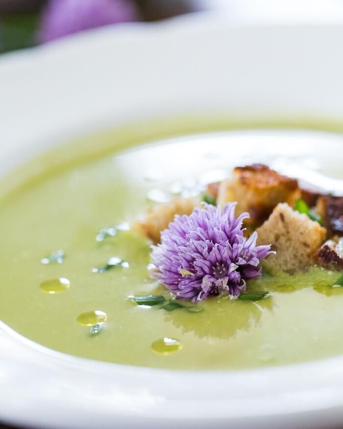 Green Pea Soup |  Croutons for soup