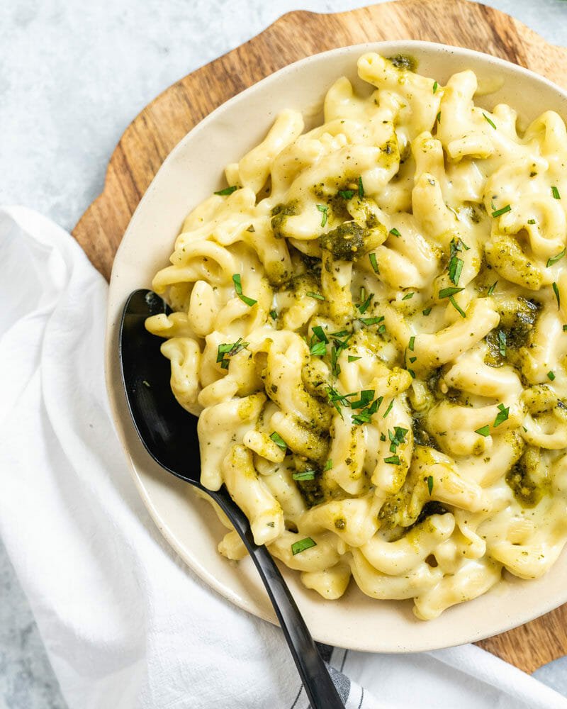 Mac and cheese with pesto