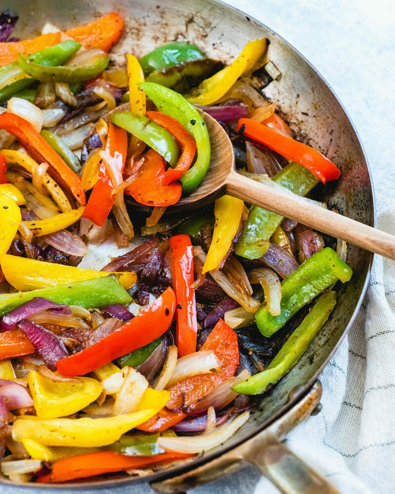 Fried peppers and onions
