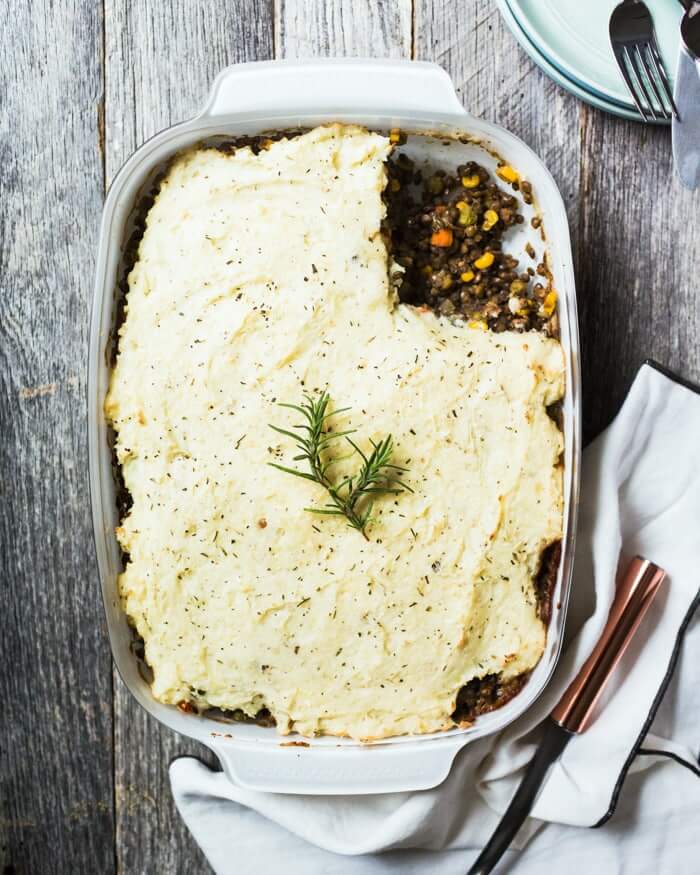 Vegetarian Shepherd's Pie with French Lentils |  A couple is cooking