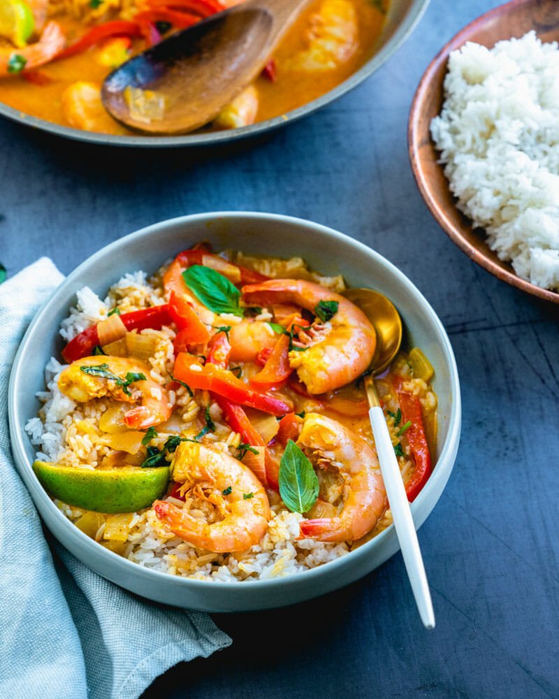 Red Thai curry with shrimp