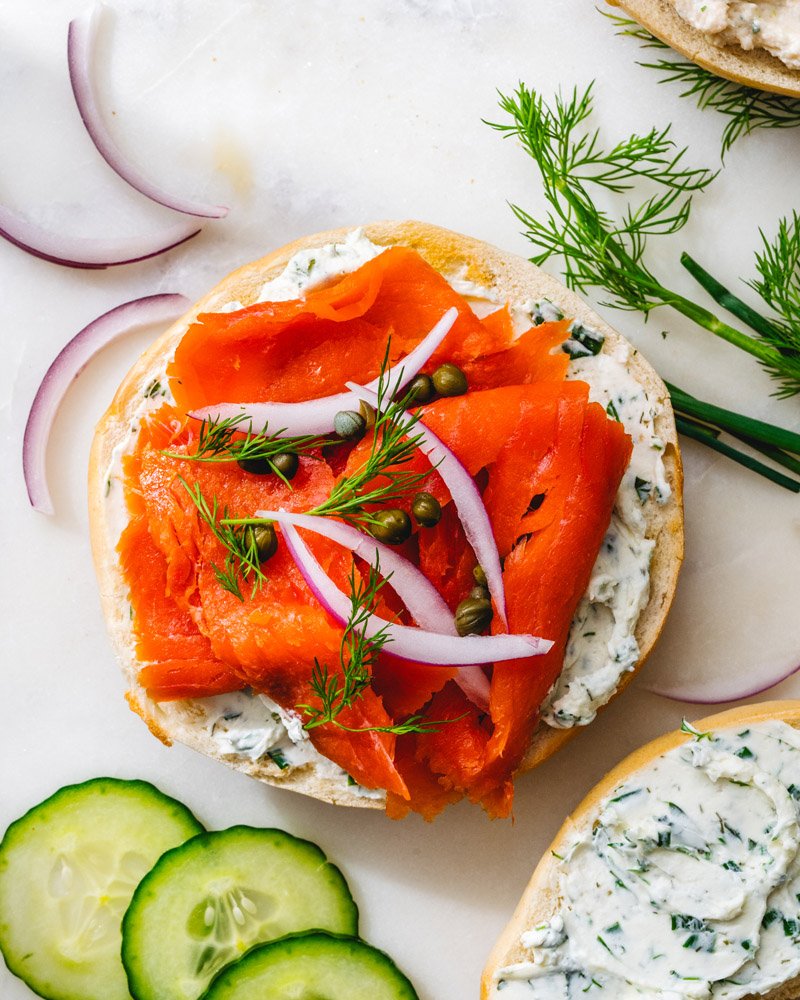 Bagels with smoked salmon