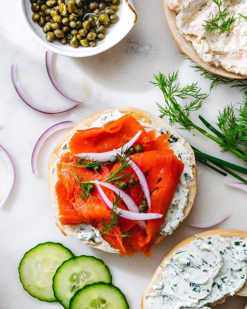 Bagels with smoked salmon