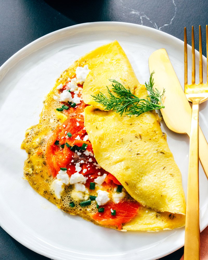 Omelet with smoked salmon