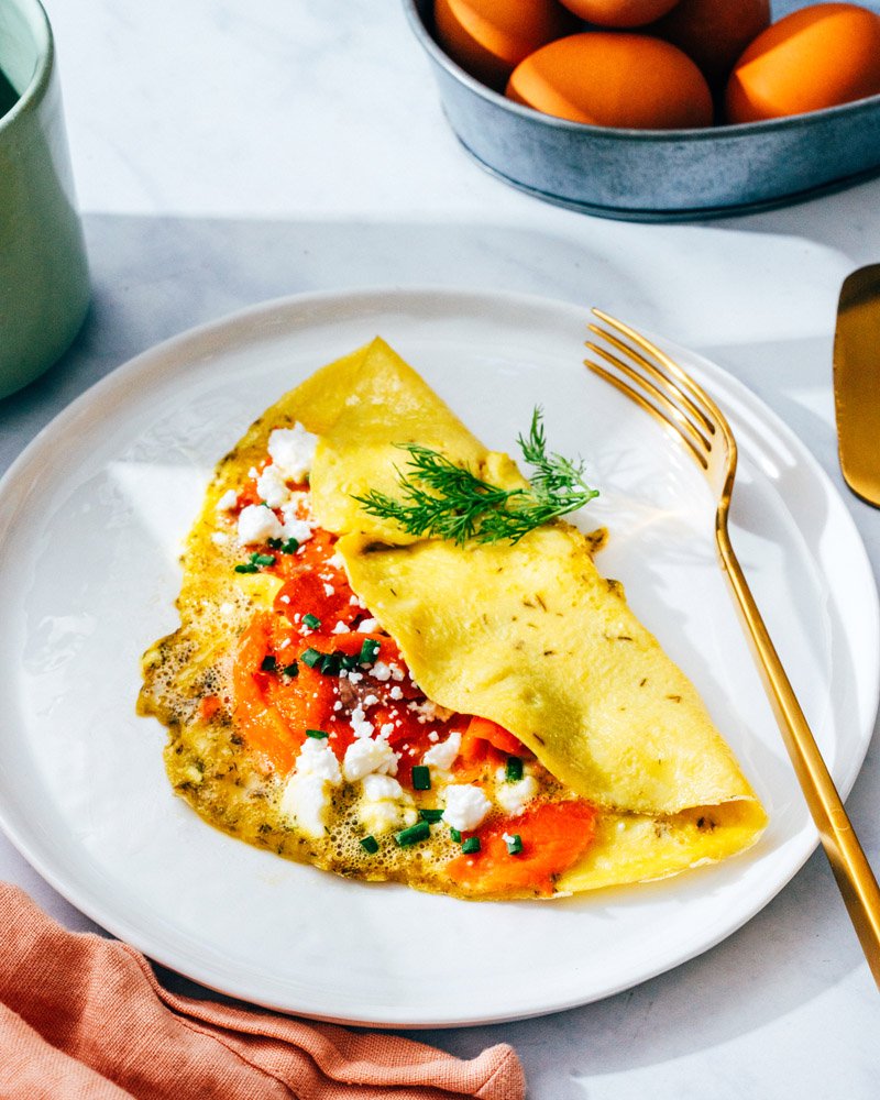 Omelet with smoked salmon