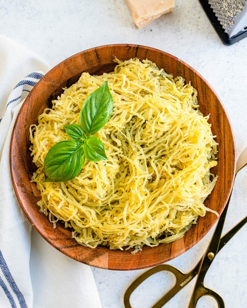 Spaghetti squash with pesto