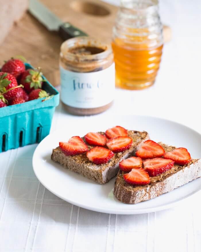 Almond Butter Toast with Strawberries