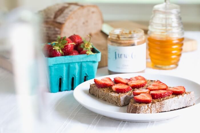 Almond Butter Toast with Strawberries