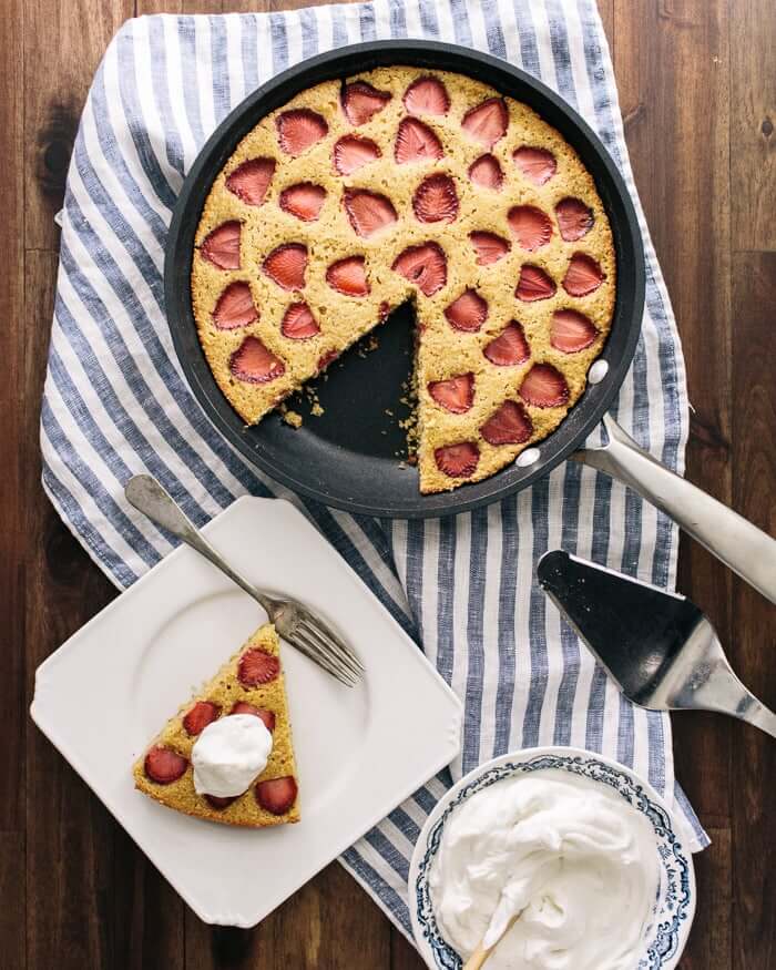 Strawberry Cornbread Cake