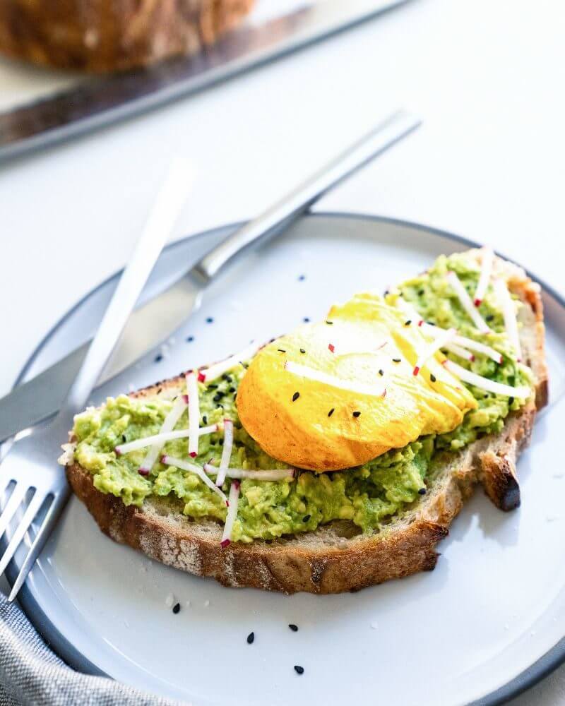 Avocado toast with egg |  turmeric eggs