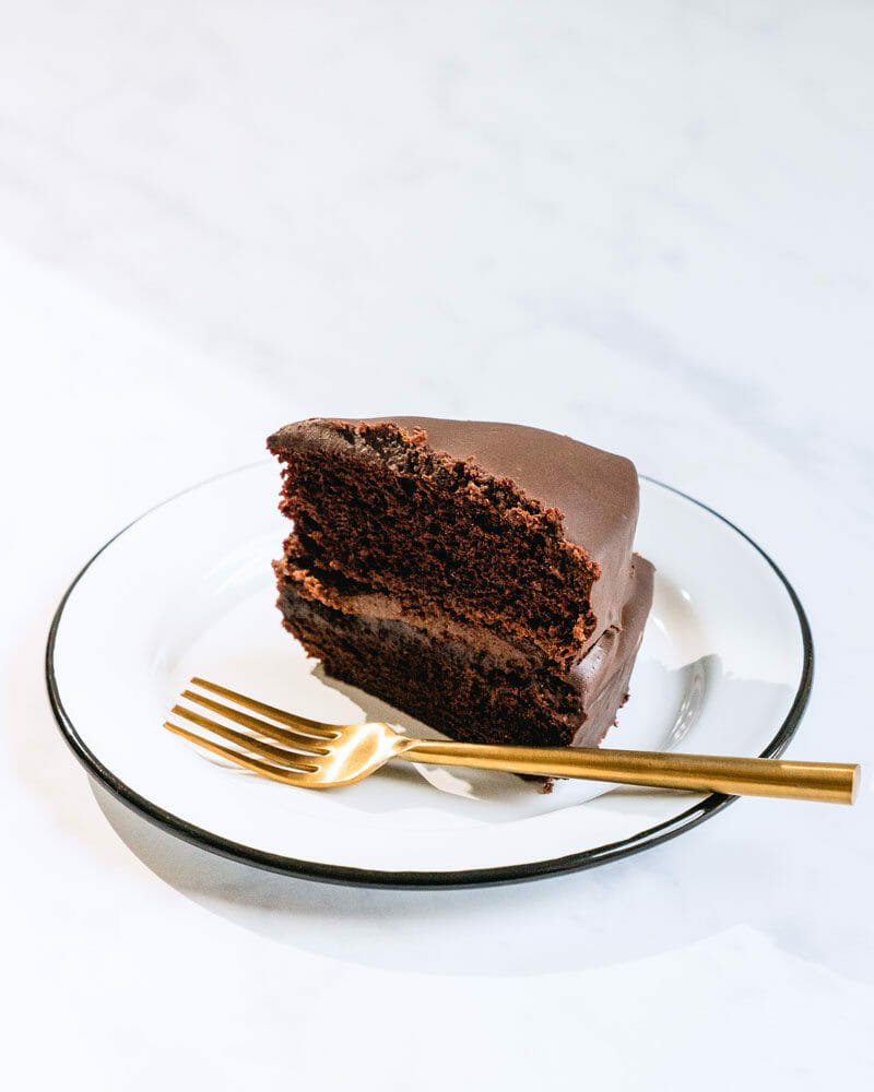 Piece of vegan chocolate cake