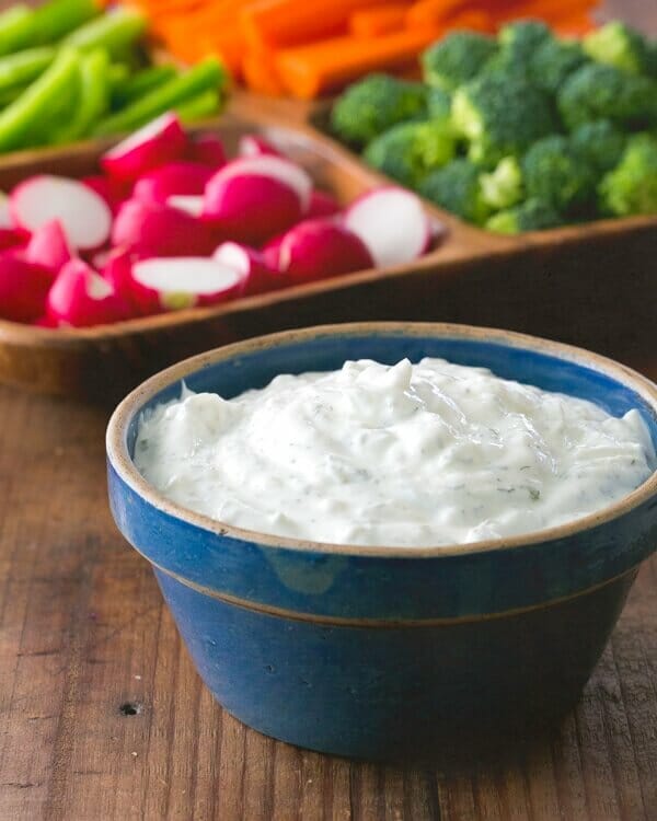 Greek yogurt vegetable dip